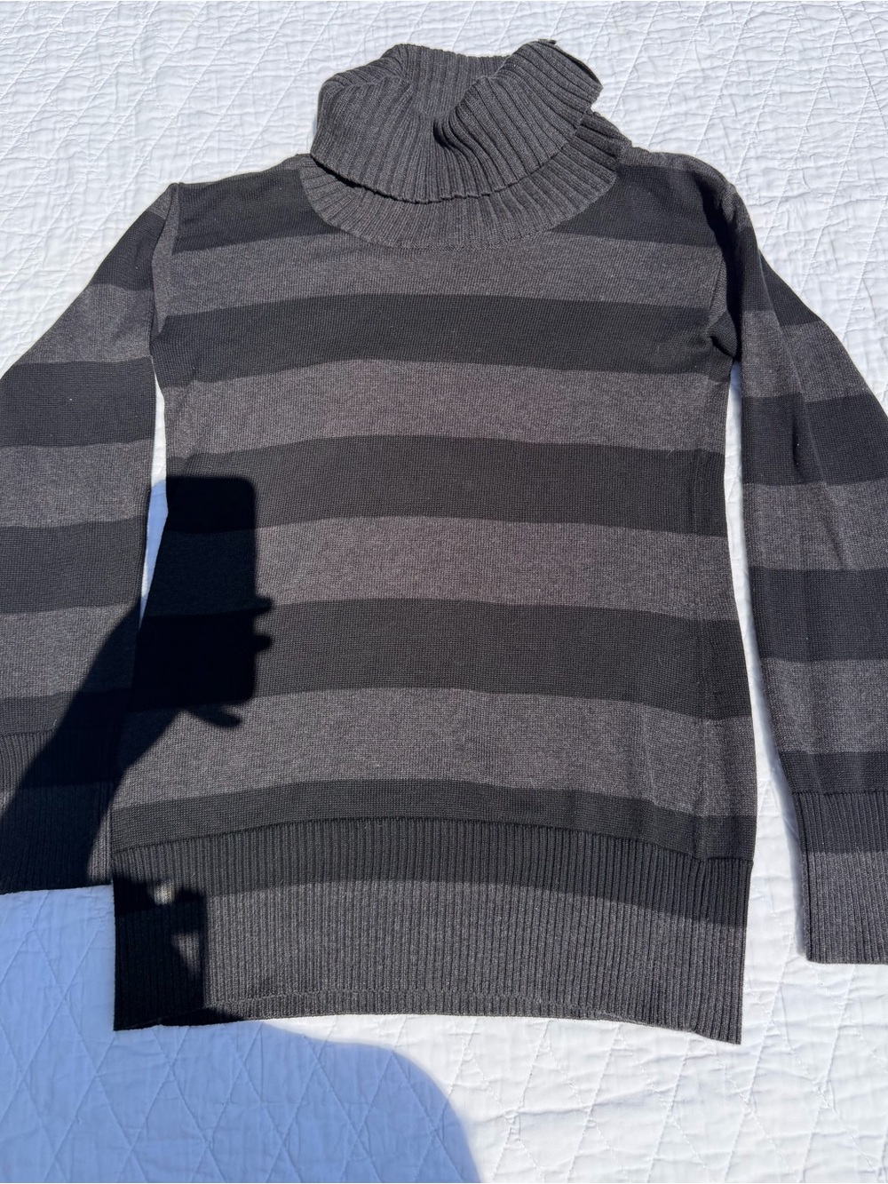 Banana Republic Charcoal & Black Ribbed Turtleneck Sweater